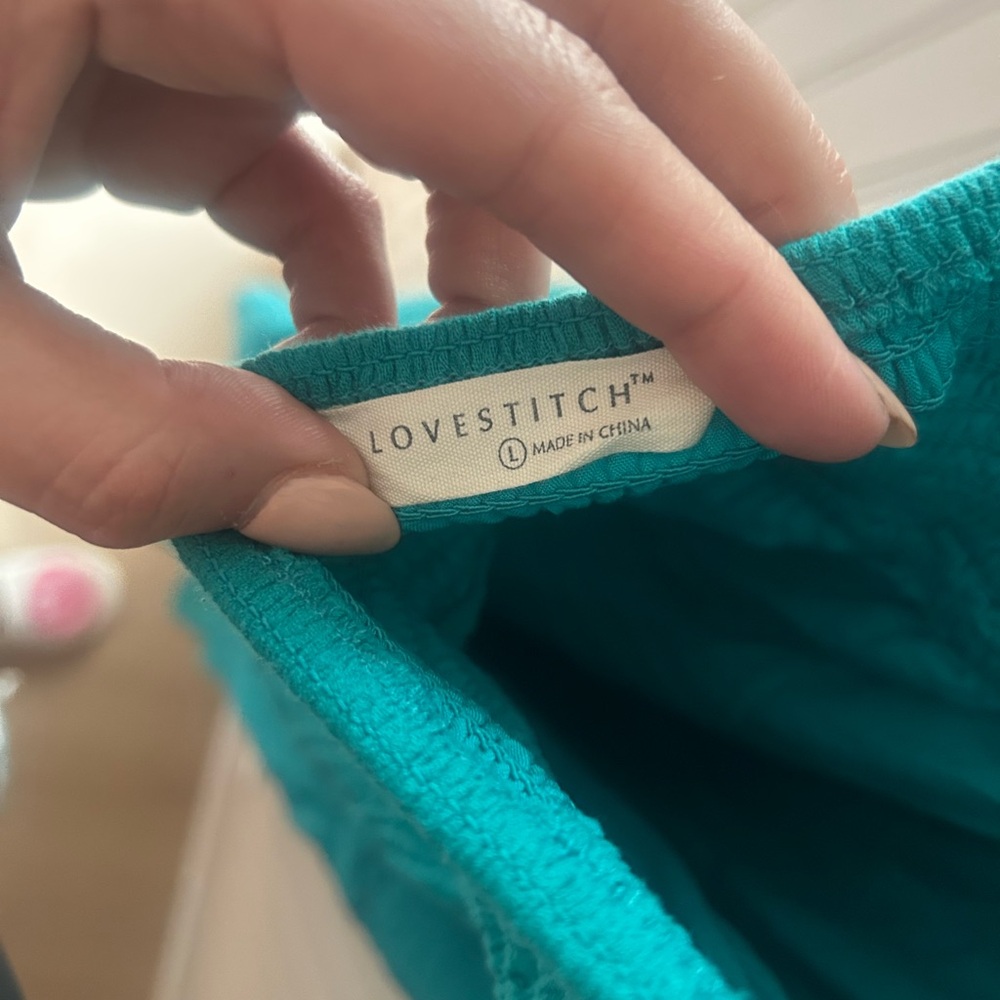 🌊 Lovestitch “Blissed Out” Embroidered Halter Maxi Dress – Size Large - Picture 10 of 12